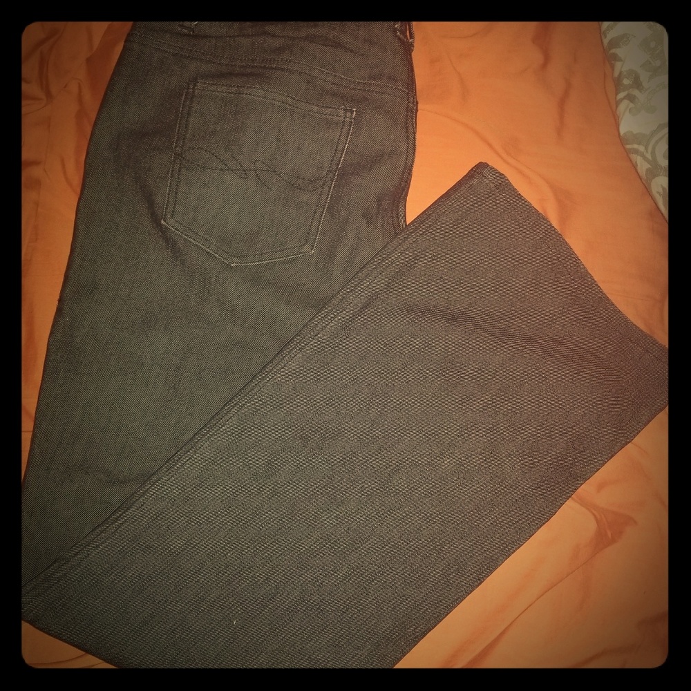Black denim bootcut jeans